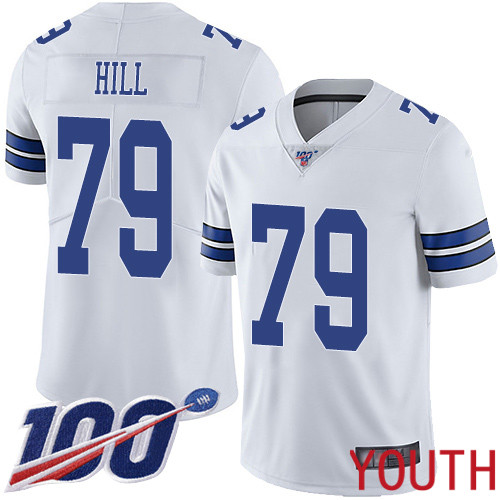 Youth Dallas Cowboys Limited White Trysten Hill Road #79 100th Season Vapor Untouchable NFL Jersey->youth nfl jersey->Youth Jersey